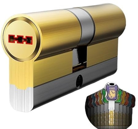 Schließzylinder,Türzylinder C-Klasse Messing-Schlosszylinder 54 12 stücke Schlüssel Doppelfräsen 32 Spur 8 Slot Anti und technisches Entriegeln(90mm 40mm 50mm)