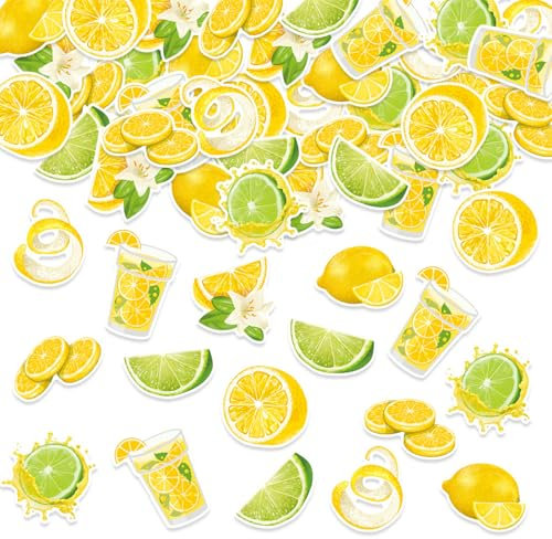 KASESSS 100 Stück Hawaiian Lemon Konfetti, Tischdeko Geburtstag, Gelbe Zitrone Konfetti Hochzeit Deko, Streudeko Tischdeko Konfettis für Geburtstage Partys Jubiläen, Junggesellenabschied, Mann Frau