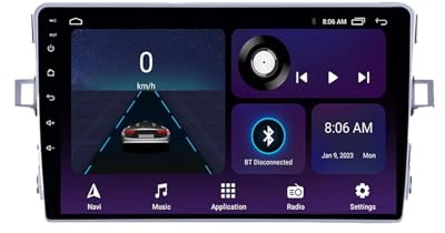 Android 15 2 DIN Radio Coche Pantalla Táctil de 9 Radio para Toyota Verso 2009-2018 Unidad Central estéreo Coche con Navegación GPS BT Radio FM Cámara Trasera(6+128G)
