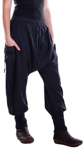 Vishes Haremshose Baumwolle mit Gummibund und seitlichen Taschen - Alternative Bekleidung