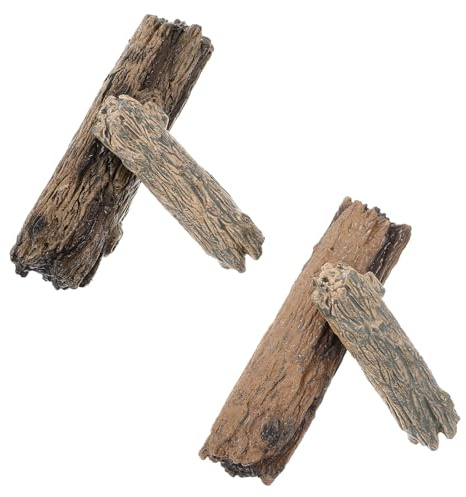 Mipcase Lot de 4 Mini Souches d'arbre en Résine Douce 2 Petites 2 Grandes Décor Miniature pour Maison de Poupée Accessoire de Paysage de Table à Sable Ornement de Tronc d'arbre Simulé