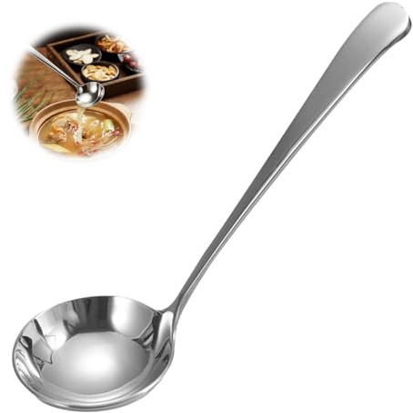 Stainless Steel Soup Ladle, 7.9 Inch Ladle Spoon Soup Ladle Stainless Steel Ladle Gravy Ladle Metal Ladle Kitchen Ladle Silver Small Ladle for Soup, Stew, Broth & Sauce