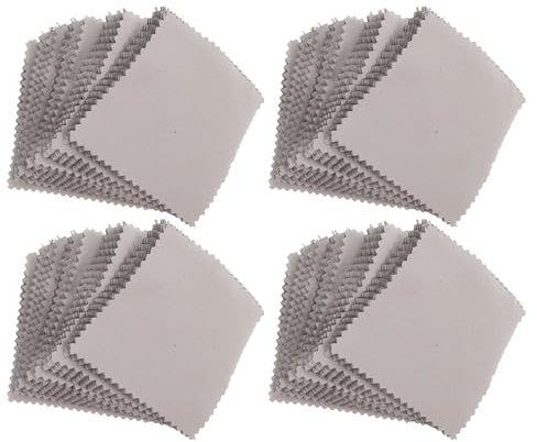 Mikikit Chiffons de Nettoyage Anti-ternissement pour Bijoux en Argenté 8x8 Cm, Lingettes Suédine Douces, Lot de 10 Pièces pour Polissage et Entretien des Colliers et Bagues
