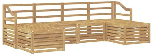 vidaXL Sofagarnituren 6 pcs Weiß Massivholz Akazie, Garten Patio Lounge, modernes Sofa für draußen, haltbares Möbelset, gemütliche Terrassen-Sitze
