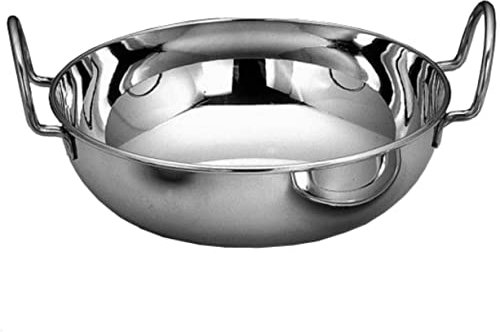 D.I.L 4 x 17cm Indian Food Balti Karahi Kadai Curry Serving Table Dishes Bowls Stainless Steel