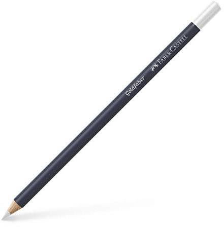 FABER-CASTELL 114701 - Goldfarber Aquarellstift, Farbe weiß, Aquarellfarbstift mit weichem Farbabstrich