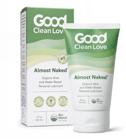 Good Clean Love Almost Naked Water-Based Lube, Organic Aloe, 4 Oz (1-Pack)