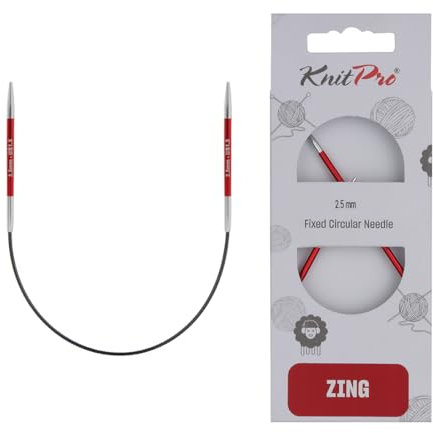 KnitPro Zing Fixed Circular Needles Asymmetrical 10 (25cm) | Size 2.50mm