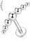 hengkaixuan 16G G23 Titan Labret Studs Innengewinde Lippen Studs Flat Back Labret Tragus Piercing 8mm Monroe Medusa Lip Piercing Silber mit 7 Kugeln Lobe Knorpel Conch Ohrring Schmuck