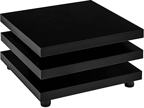 STILISTA® Couchtisch 360° schwenkbare Tischplatten, Cube-Design, Verschiedene Größen und Farben, 73 x 73 cm matt schwarz