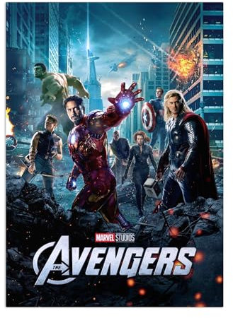 Displate Marvel Metallposter Marvel Poster Marvel Deko Marvel Merch Marvel Plakatte Marvel Bilder Magnet-Montage - Marvel - Marvel Movie Posters - The Avengers Poster 32x45cm