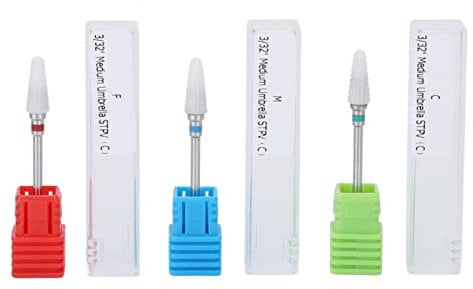 3pcs Ceramic Nail Drill Bits - Nail Polishing & Gel/Acrylic Removal Bits Set for Electric Nail Drill, Perfect for Polish Removal and Grinding