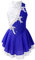 iEFiEL Mädchen Eiskunstlauf Kleid Glitzer Ballettkleid Ärmellos Ballettanzug Ballett Trikot Body mit Strass Wettbewerb Kostüm Gymnastikanzug Za Blau + Weiß 134-140
