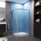 Acezanble 900x800x1900mm Quadrant Shower Enclosure Cubicle with 900x800mm Left Shower Tray Waste