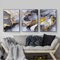 LYBOHO Wandbilder Wohnzimmer Grau Golden Fluid Art Marmor Textur Abstrakte Wandkunst Leinwand Bilder - Ohne Rahmen (Marmoriert 5, 3PCS-50x70cm)