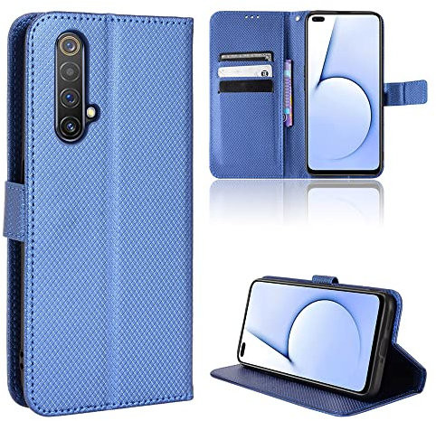 Elubugod Cover per Oppo Realme X50 5G Custodia telefonica Case,Custodia in Pelle Custodia per Oppo Realme X3 5G RMX2144 RMX2142 RMX2081 RMX2085 RMX2083 Custodia Case Cover Blue