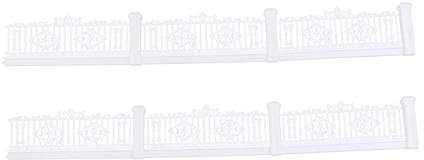 DOITOOL Puppenhaus Terrarienzaun Dekorative Zäune Mini-zierzäune Terrarium Mini Gartenzaun Randbeschnitt Mini-zaun-dekorationen Feenzaun Kleiner Lattenzaun Bonsai-zaun Glas Weiß Pflanze