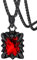 FaithHeart Schwarz Kette für Damen Herren, Punk Gotik Halskette mit Rubin, Geschenk für Geburtstag Weihnachten