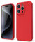 oakxco for iPhone 15 Pro Phone Case Liquid Silicone, Thin Slim Soft Rubber Gel TPU Plain Simple Cover for Women Girl Cute, Matte Solid Color,Red