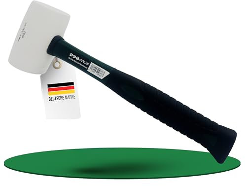 Art Color Martello in gomma bianco 450 g – Martello da cangiare con stile Soft Grip in fibra di vetro per una maggiore maneggevolezza e un lavoro senza aloni – durevole martello in gomma dura –