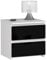 Home Collective Kommode mit Zwei Schubladen 40 cm hoch und 40 cm breit, Wohnzimmer, Schlafzimmer, Flur, Schrank, Sideboard, Highboard, viel Stauraum, weiß schwarz Hochglanz