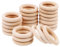 REAQUE 50 Stücke Holzringe zum Basteln, Ø 50mm x 8mm Dicke, Natürliche Runde Holzkreise, Makramee Holzring, Holz Kunst Unvollendeter Ring Kreis für DIY Anhänger, Wandbehang, Traumfänger, Handwerk