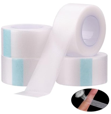 Micropore Tape Hypoallergenic Tape 2.5cm x 9m ( 4 Rolls) Porosity Transporous Surgical Tape for Skin, Suitable for Sensitive Skin Face,Strapping Tape for Injuries