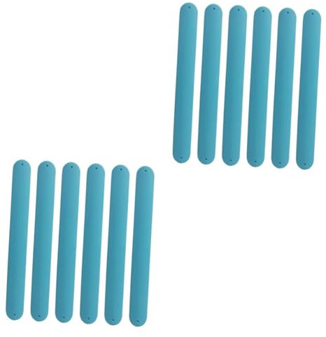 Gogogmee 12 Stk Papa-kreis Schnapparmbänder Masse Schlagarmbänder Für Kinder Armreifen Für Kinder -schnapparmbänder Druckknöpfe Bemalen Schlag Auf Armband Armband Silikon Sky-blue