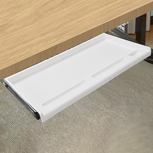 GJGZYY Keyboard Tray Under Desk Slide, Large Under Desk Keyboard Tray Slide Out, Pull Out on Keyboard Stand Drawer Platform Shelf for Home or Office
