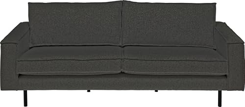 Kare Sofa Neo 2-Sitzer Anthrazit, modern, Doppelsitzer, Polstersofa mit Armlehnen, Schwarze Sofabeine, Elegantes Sofa für Wohnzimmer, Lounge, Flur, 86x215x90 cm (H/B/T)