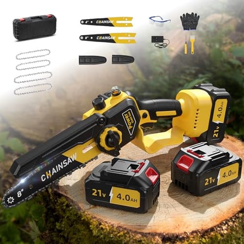 Mini Chainsaw, 6 Inch & 8 Inch 8000mAh Mini Chainsaw Cordless, Brushless Electric Chain Saw Compatible with Makita Battery, Small Chain Saw to Cut Wood and Trees with Auto Oiler, Gift for Men Husband