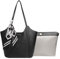 Mabecol Damen Shopper Tasche Groß mit Abnehmbarem Innenfach & Stilvollem Seidenschal,Elegante Tote Bag Damen aus PU Leder, 2-in-1 Schultertasche & Handtasche mit Magnetverschluss (Schwarz)