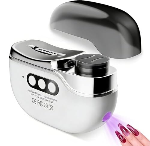 FunnAura 4 in 1 Electric Nail Trimmers, Toenail Clippers for Seniors Adults, Automatic Thick Toe Nail Clipper with Lamp and Nails Scraps Storage