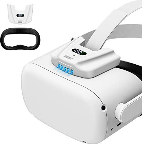 Fan for Oculus Quest 2 - Anti-fogging Air Circulation Cooler Fan with Facial Interface, Sweat-Proof Face Cover, Suitable for Fitness, Workout & Intense VR Games, White