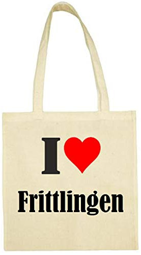 Reifen-Markt Tasche I Love Frittlingen Größe 38x42 Farbe Natur Druck Schwarz
