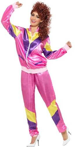 Smiffys Erwachsene Damen 80er Jahre Höhe der Mode Shell Anzug Kostüm Jacke und Hose Zurück in die 80er Jahre Serious Fun