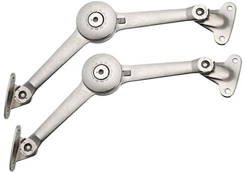 Beikalone Modern Satin Nickel Lid Support Hinges (2Pcs), Soft Close, Max Weight Support 40lb/2pcs