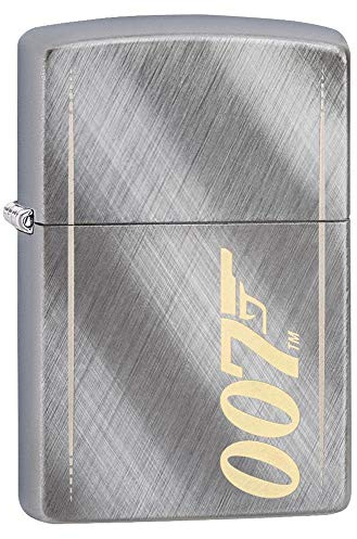 Zippo, James Bond-Feuerzeug, offizielles Lizenzprodukt, windsicher, langlebig, Unisex, Winddichtes Feuerzeug, 007 Goldgrau, Regular