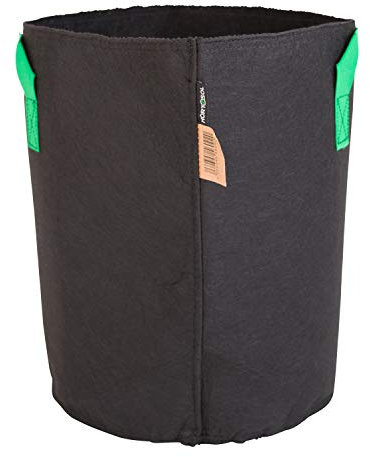 HORTOSOL Pot géotextile Noir/Vert - 25L - Ø30x36 cm