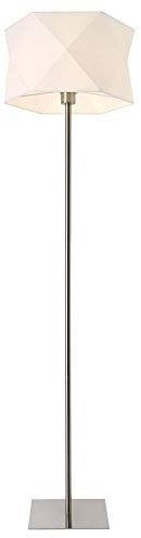 lux.pro Stehleuchte 'Narwa' 152cm 1x E27 60W Stehlampe Standleuchte Design Stand Lampe Metall Chrom/Weiß