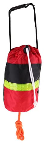 CUTICATE Kayak Throw Bag- Rescue Throw Line/Floating Rope With Bag - 16 Meters Non-reflective Rope Red Black Bag