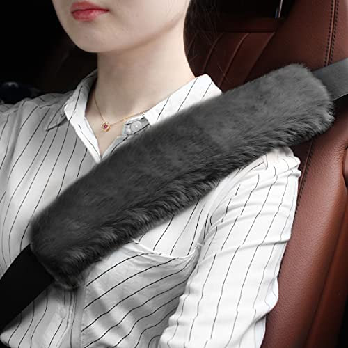 GAMPRO Gurtpolster Auto im Zweierpack, Polsterung für Sitzgurt im Auto für Erwachsene und Kinder, Geeignet für Autositzgurt, Rucksack, Umhängetasche (Grau)