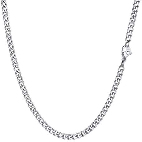 PROSTEEL Herren Collier 51cm Edelstahl Panzerkette Halskette Hip Hop Link Chain Necklace 3mm breit kubanische Gliederkette Männer Jungen Modeschmuck Accessoire für Geburtstag