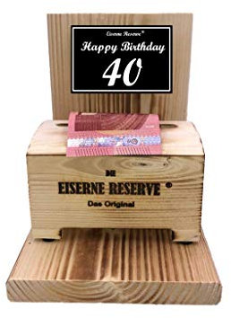 Originelle lustige Geldgeschenke zum 40. Geburtstag Geschenkideen für Männer und Frauen - Geldbox Text s/w Happy Birthday 40 Geburtstag
