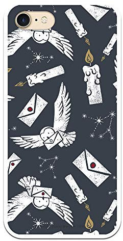iPhone 7 Case - iPhone 8 - iPhone SE 2020 Official Harry Potter Owls Silhouettes to Protect Your Mobile - Flexible Silicone Apple Case with Official Harry Potter License.
