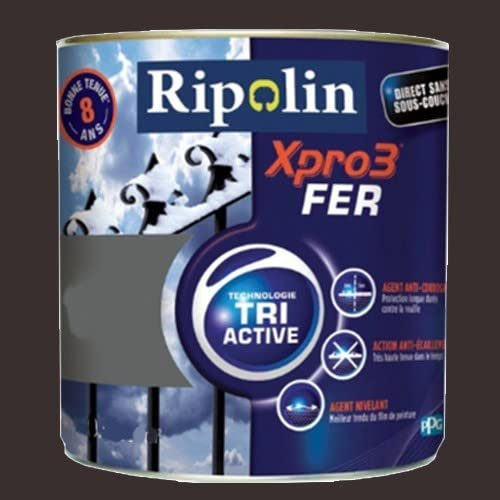 RIPOLIN Peinture Acrylique Xpro3 Tri Active Fer Brun normand 0,5 L