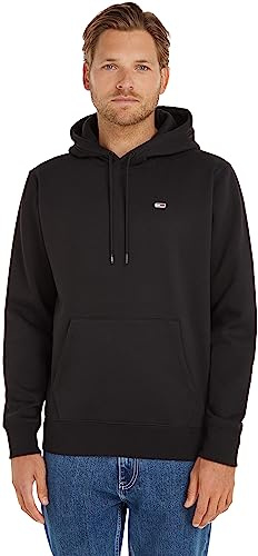 Tommy Jeans Men's Tjm Regular Fleece Hoodie Dm0dm09593 Hoodies, Black, XXS