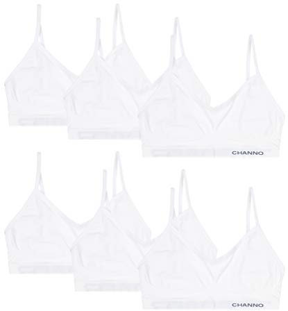 Channo Ladies Non Wired Bra Womens Comfort Everyday Seamless Pull-on Bralette UK White