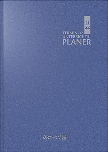 BRUNNEN 1075960302 Lehrerkalender/Termin- & Unterrichtsplaner ( Wochenkalender) 2021/2022, 2 Seiten = 1 Woche, Überformat A5: 17 x 24 cm, Baladek-Einband blau