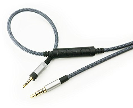 Audio Cable Compatible with Sennheiser HD4.40, HD4.40 BT, HD4.50, HD4.50 BTNC, HD4.30i, HD4.30G Headphone, Remote Volume & Mic Compatible with Samsung Galaxy Huawei Android